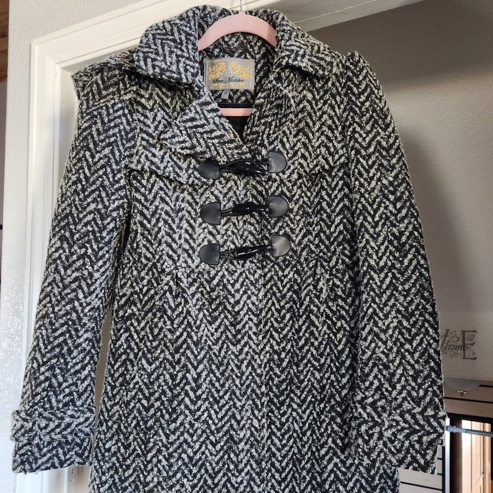 Steve Madden Med Wool-blend Hooded Dress Coat